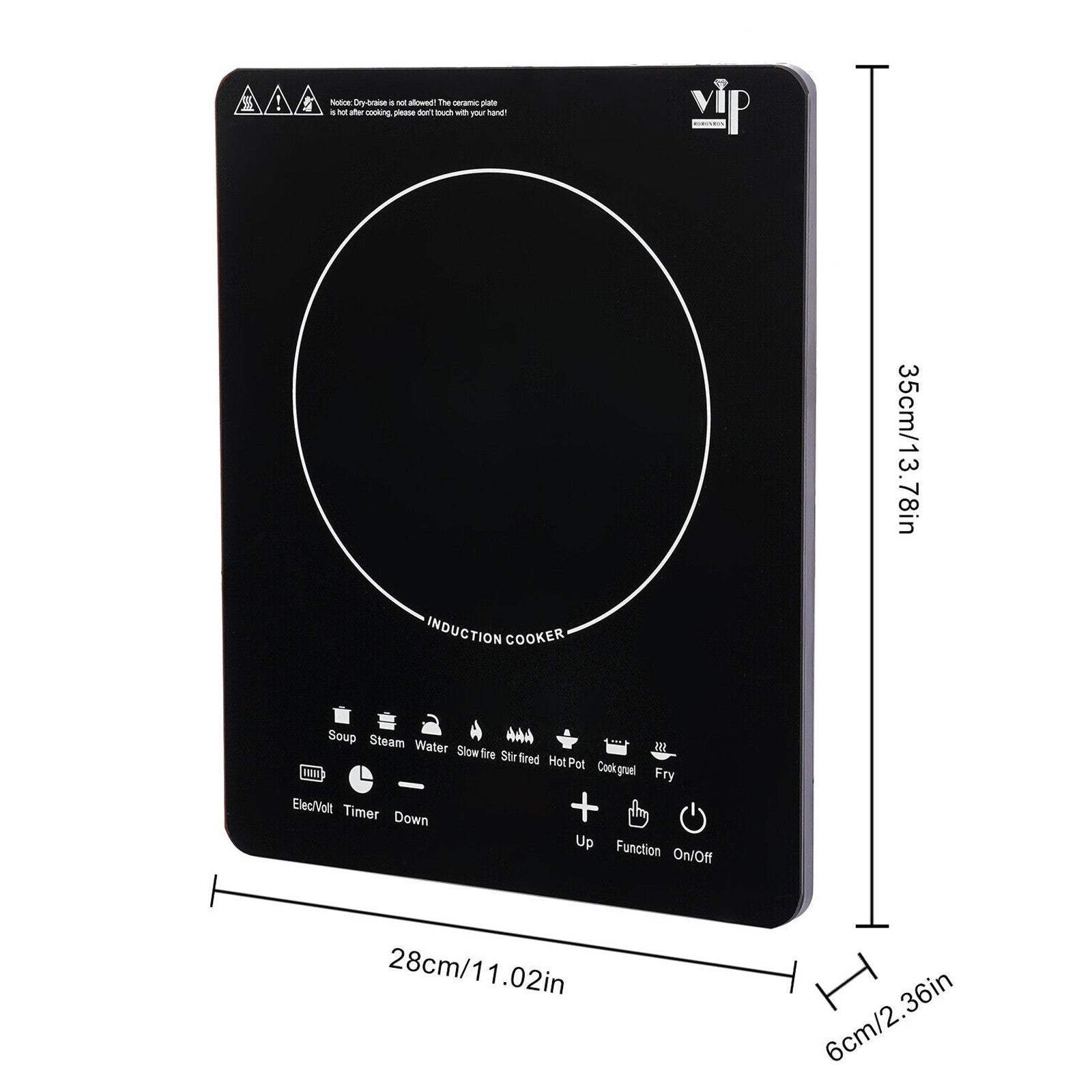 2200W Portable Induction Cooktop Electric Hot Plate Single Burner Cooker
