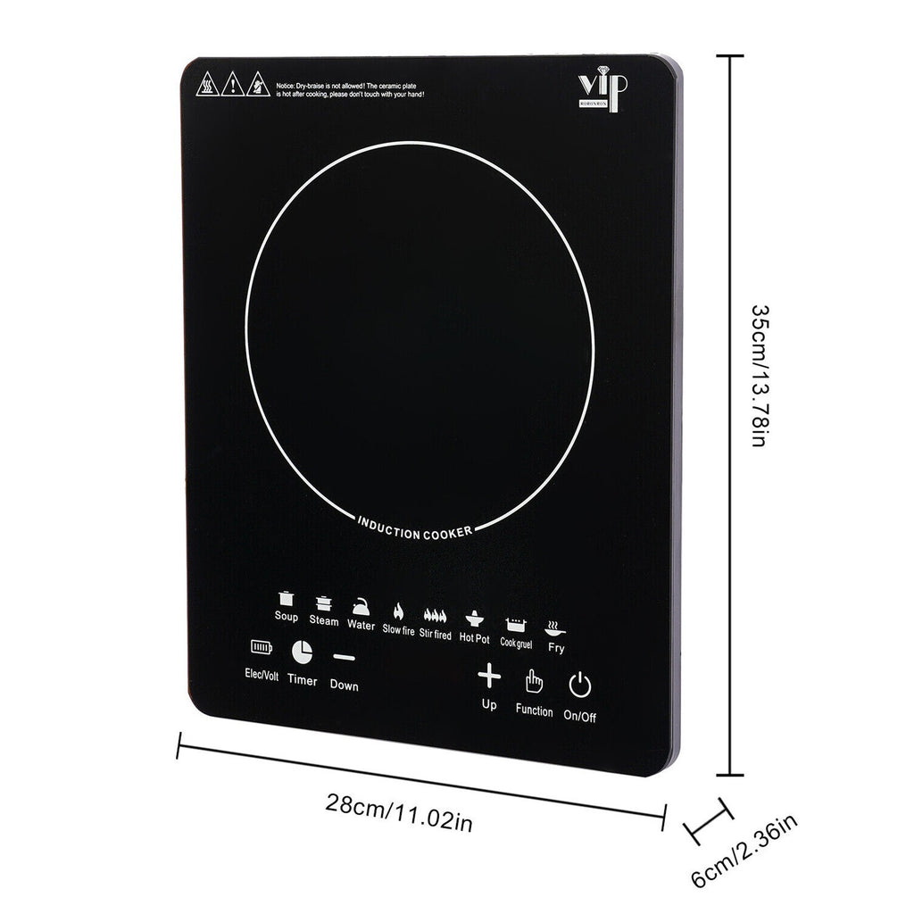 220V Induction Cooker Cooktop Electric Burner Portable Countertop Hot Pot Stove