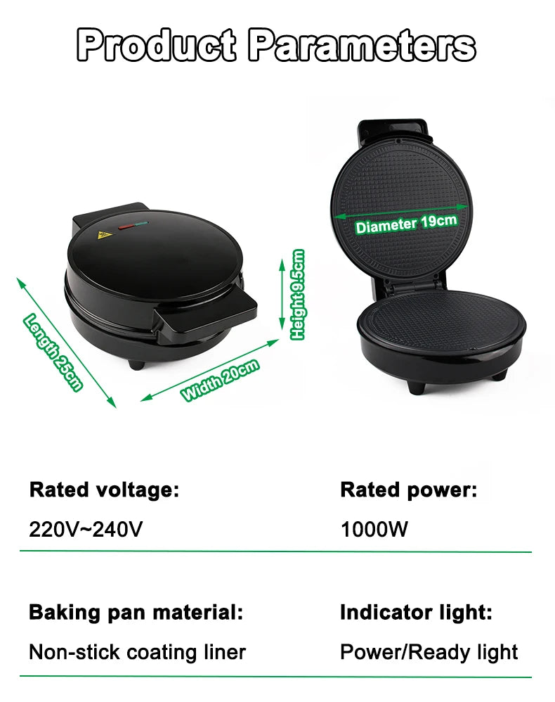 Electric Crispy Egg Roll Maker Ice Cream Cone Machine Omelet Sandwich Iron Mold Crepe Baking Pan Waffle Pancake Pie Frying Grill