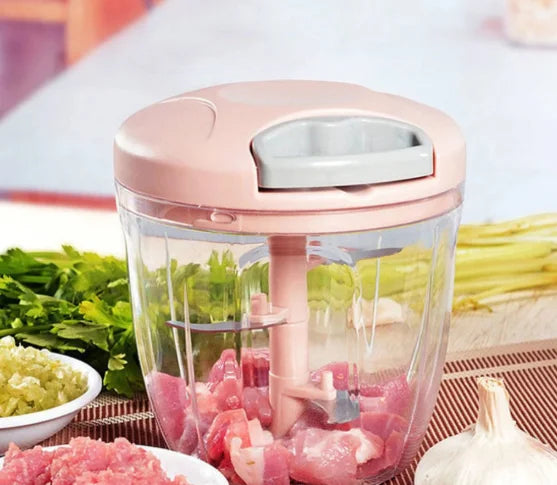 Mini Manual Food Processor Large 5 Blades 900ml - Neverdie