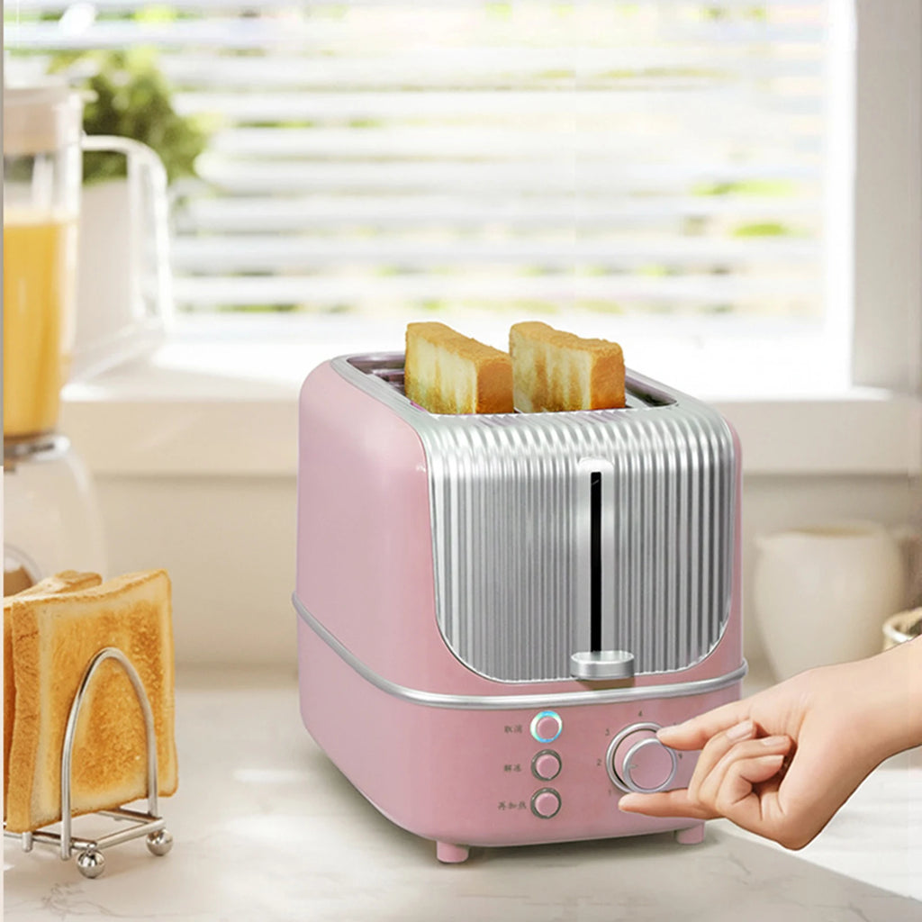 2 Slice Bread Toaster Stainless Steel Electric Breakfast Machine with 9 Browning Settings Compact Sandwich Maker Home Kitchen