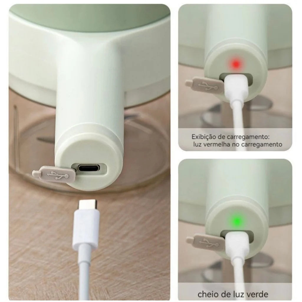 Cortador Triturador Elétrico Multifuncional Aço Inoxidável Elétrico De Legumes 4 Em 1 Sem Fio Alho Com Carregamento Para Vegetai