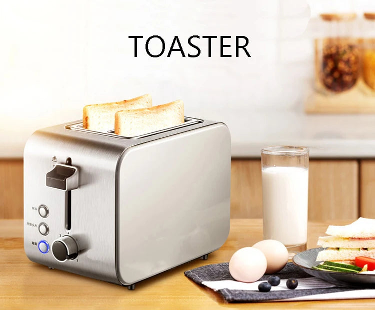 Stainless steel Electric Toaster Bagel Bread Bake tray Double side heating Bread machine With dust lid Breakfast Sandwich maker