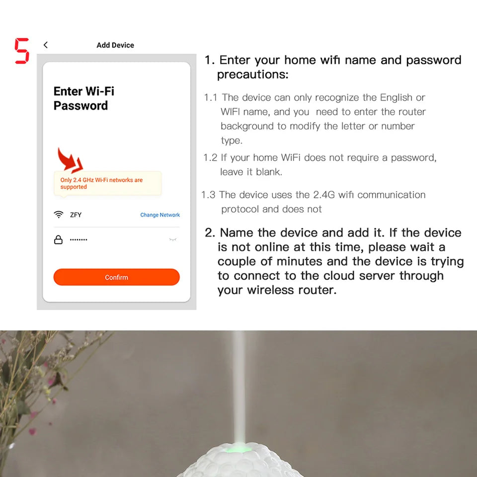 Wifi Control Air Humidifier Aroma Essential Oil Diffuser 7 Colors LED Night Light Cool Buddha Mist Maker Aromatherapy For Home