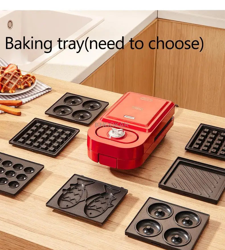 220V Electric Sandwich Maker Waffle Maker Timed Toaster Baking Multifunctional Breakfast Machine takoyaki Pancake Sandwichera