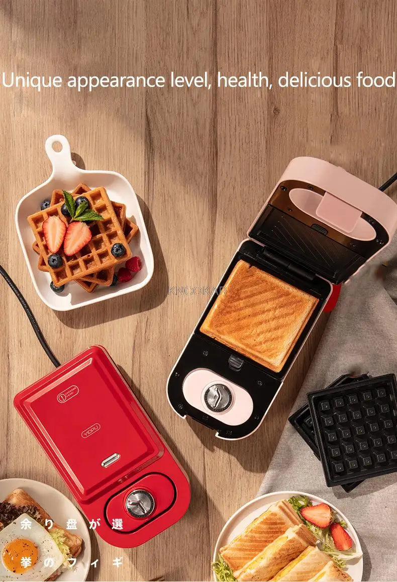 220V Electric Sandwich Maker Waffle Maker Timed Toaster Baking Multifunctional Breakfast Machine takoyaki Pancake Sandwichera