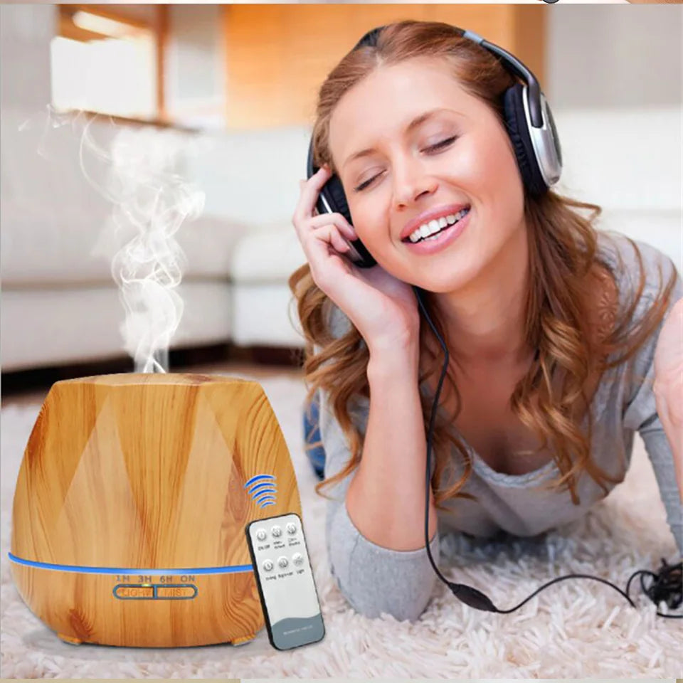 Remote Control Humidifier Essential Oil Diffuser With 7 Color LED Humidificador 300ml 500ml Ultrasonic Aroma Diffuser For Home