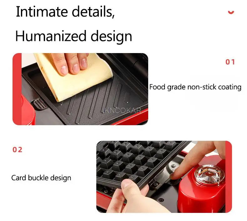 220V Electric Sandwich Maker Waffle Maker Timed Toaster Baking Multifunctional Breakfast Machine takoyaki Pancake Sandwichera