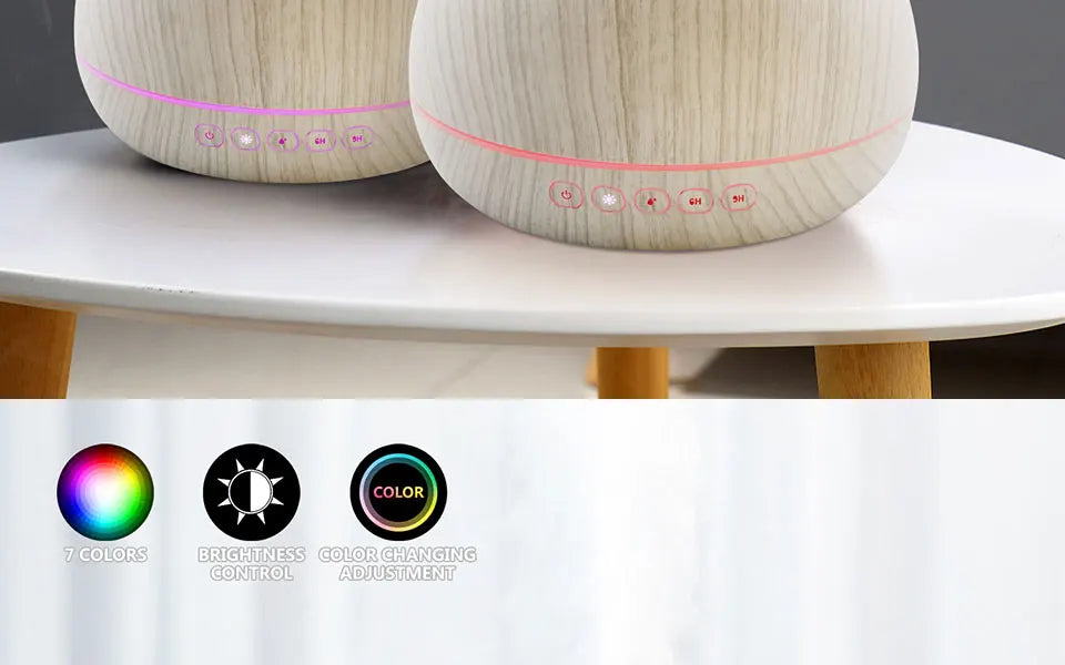 THANKSHARE 1000 ML Humidifier Aroma Diffuser Ultrasonic Air Essential Oil Humidificador 7 Color LED Light  Aromatherapy For Home