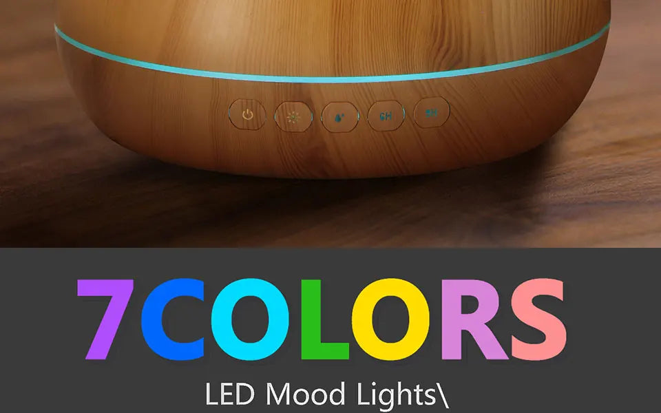 THANKSHARE 1000 ML Humidifier Aroma Diffuser Ultrasonic Air Essential Oil Humidificador 7 Color LED Light  Aromatherapy For Home