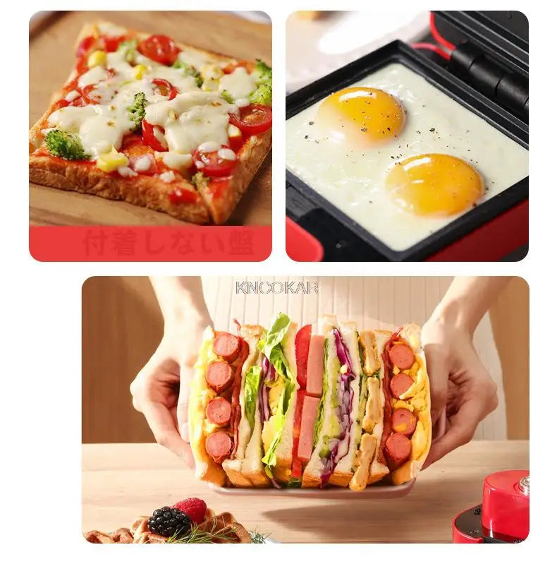 220V Electric Sandwich Maker Waffle Maker Timed Toaster Baking Multifunctional Breakfast Machine takoyaki Pancake Sandwichera
