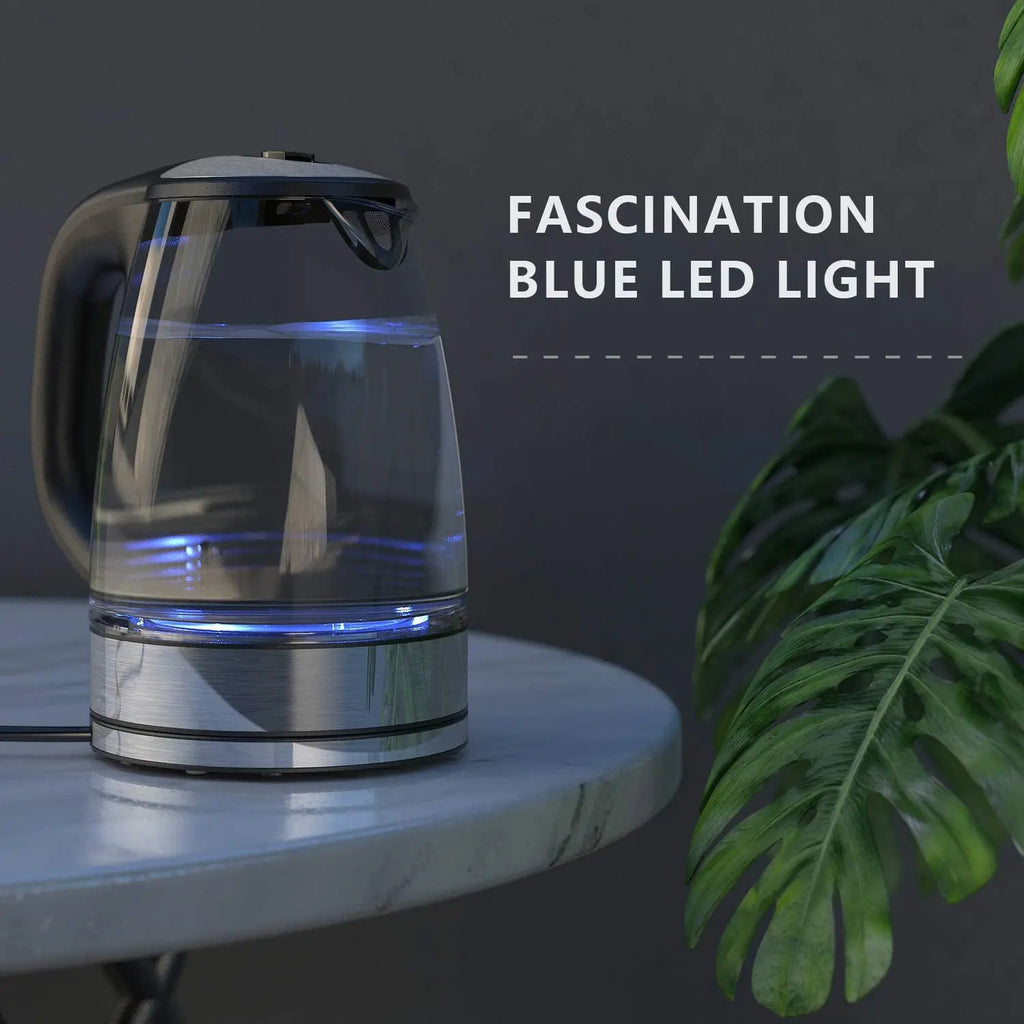 DEVISIB Electric Glass Kettle, 2200W Fast Boiling, Temperature Control, 4-Hour Keep Warm, 2.0L Tea Kettle & Hot Water Boiler
