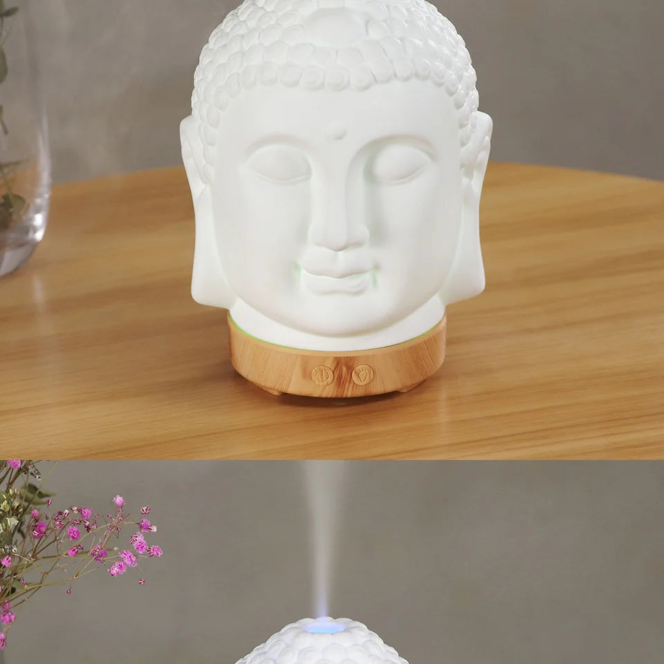 Wifi Control Air Humidifier Aroma Essential Oil Diffuser 7 Colors LED Night Light Cool Buddha Mist Maker Aromatherapy For Home