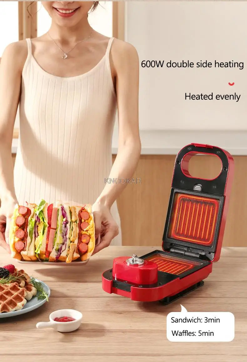 220V Electric Sandwich Maker Waffle Maker Timed Toaster Baking Multifunctional Breakfast Machine takoyaki Pancake Sandwichera