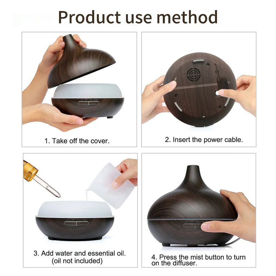 Remote Control Humidifier Essential Oil Diffuser With 7 Color LED Humidificador 300ml 500ml Ultrasonic Aroma Diffuser For Home