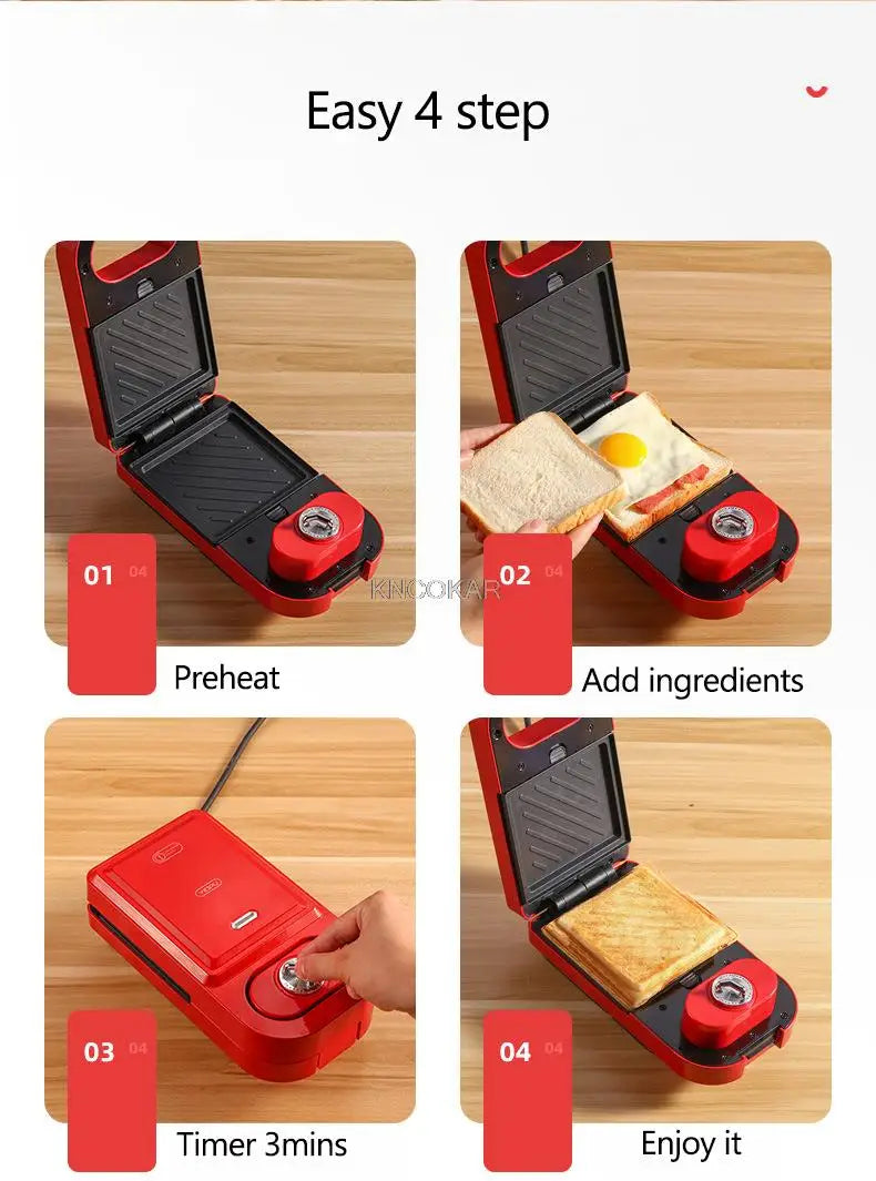 220V Electric Sandwich Maker Waffle Maker Timed Toaster Baking Multifunctional Breakfast Machine takoyaki Pancake Sandwichera