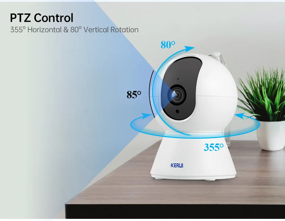 KERUI 5MP 8MP 4K HD WiFi IP Camera Indoor Wireless Security Home CCTV Surveillance Camera Works With Tuya Smart Auto Tracking
