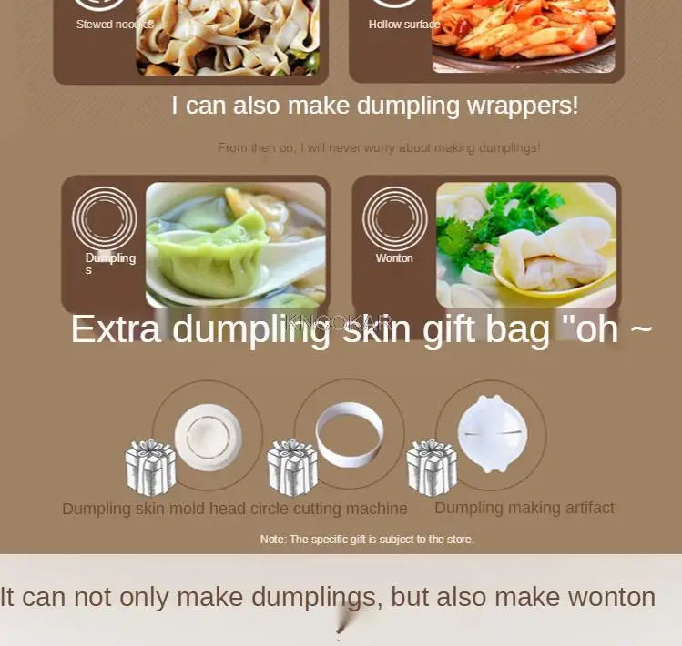 7 Moulds Automatic Electric Pasta Machine DIY Vegetables Noodle Maker Dumpling Shell Maker 220V