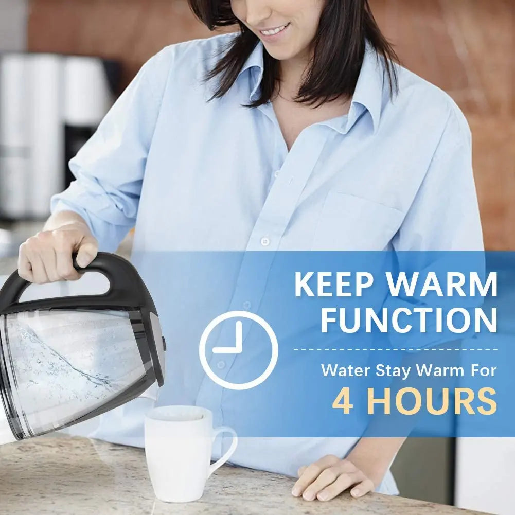 DEVISIB Electric Glass Kettle, 2200W Fast Boiling, Temperature Control, 4-Hour Keep Warm, 2.0L Tea Kettle & Hot Water Boiler