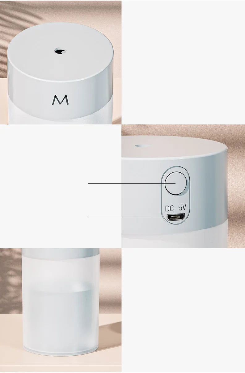 260ML Air Humidifier Ultrasonic Mini Aromatherapy Diffuser Portable Sprayer USB Essential Oil Atomizer LED Lamp for Home Car