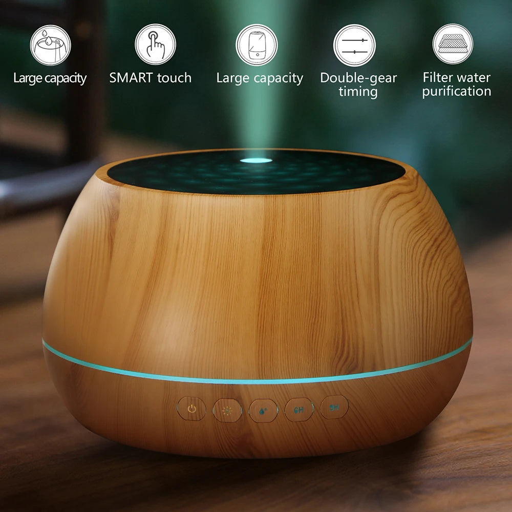THANKSHARE 1000 ML Humidifier Aroma Diffuser Ultrasonic Air Essential Oil Humidificador 7 Color LED Light  Aromatherapy For Home