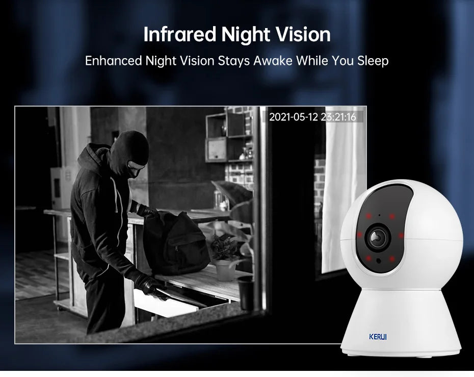 KERUI 5MP 8MP 4K HD WiFi IP Camera Indoor Wireless Security Home CCTV Surveillance Camera Works With Tuya Smart Auto Tracking