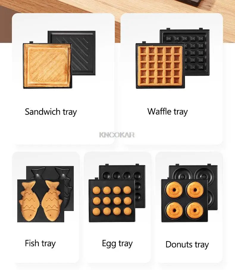 220V Electric Sandwich Maker Waffle Maker Timed Toaster Baking Multifunctional Breakfast Machine takoyaki Pancake Sandwichera