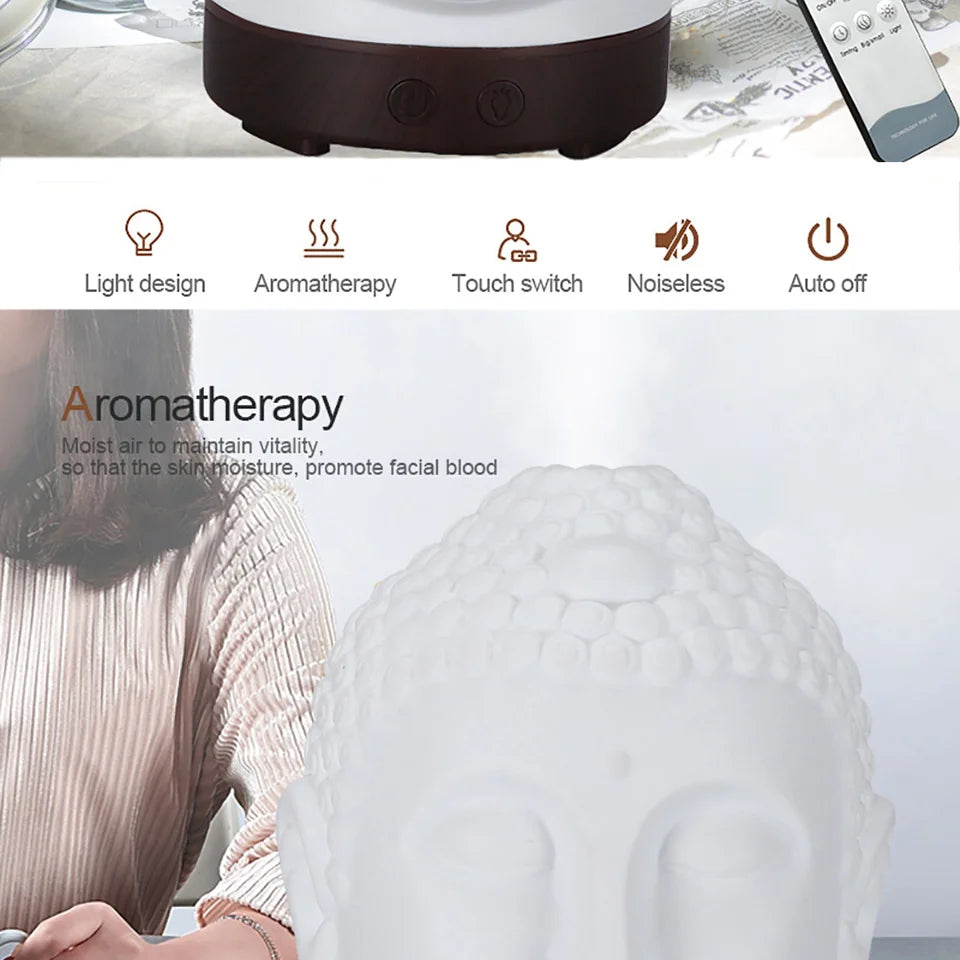 Wifi Control Air Humidifier Aroma Essential Oil Diffuser 7 Colors LED Night Light Cool Buddha Mist Maker Aromatherapy For Home