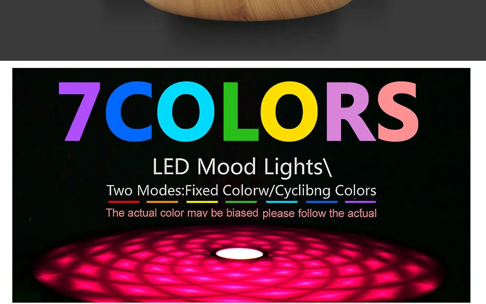 THANKSHARE 1000 ML Humidifier Aroma Diffuser Ultrasonic Air Essential Oil Humidificador 7 Color LED Light  Aromatherapy For Home