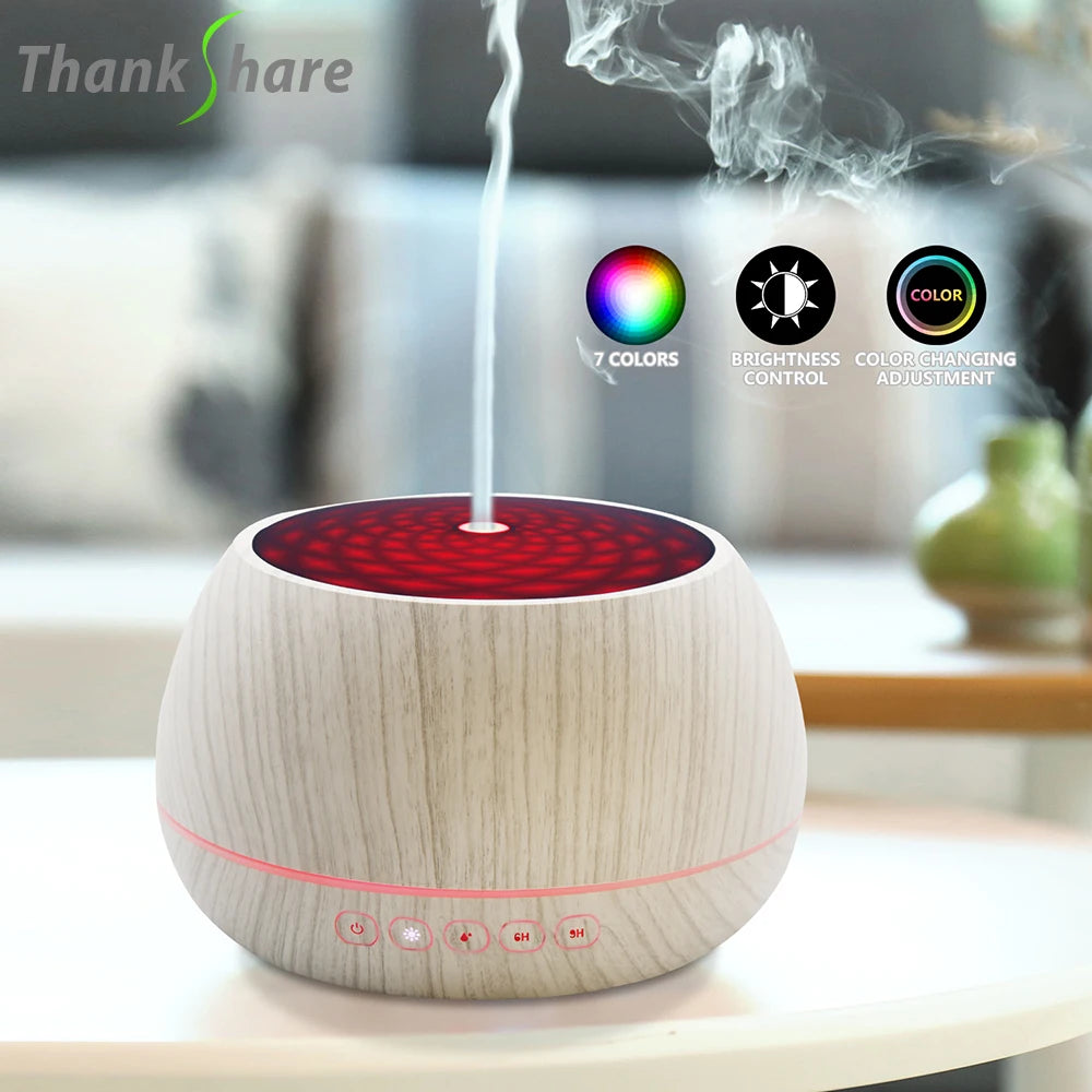THANKSHARE 1000 ML Humidifier Aroma Diffuser Ultrasonic Air Essential Oil Humidificador 7 Color LED Light  Aromatherapy For Home