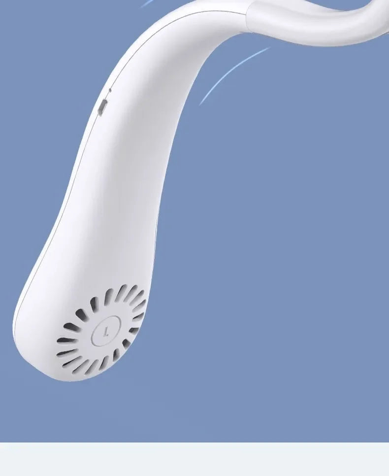 Hands Free Neck Fan Portable USB Rechargeable Bladeless Cooling Fan Quiet Wearable Fan for Summer Travel 3 Speed Mini Long Endur