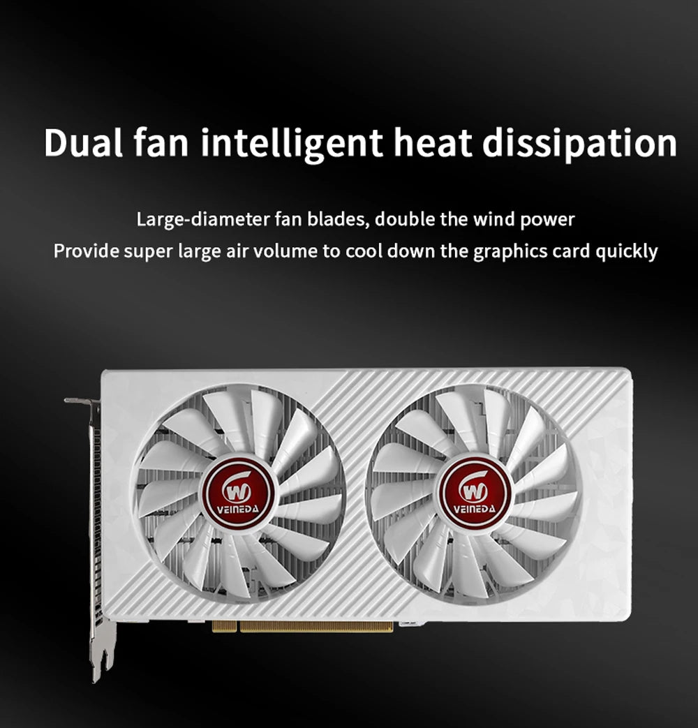 Veineda Graphics Cards RX580 8GB DDR5 GPU rx 580 8GB PC Gaming Video Card Desktop Game Video Card for AMD Radeon