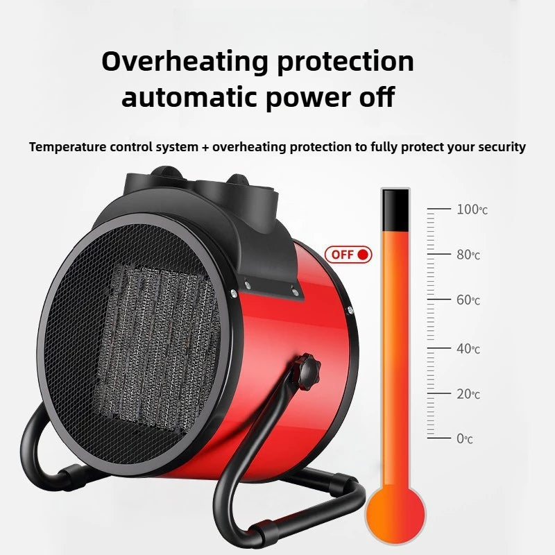 2000W Portable Electric Space Heater with Fan Adjustable Thermostat 2 Heat Settings + Fan Mode Overheat & Tip-Over Protection