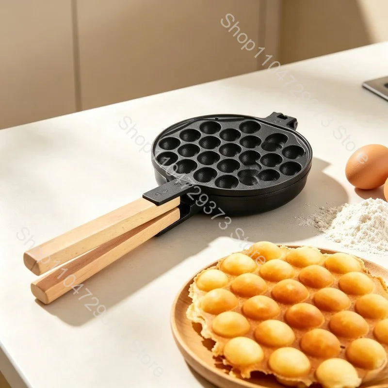 Egg Waffle Baking Mold Aluminum Nonstick Waffle Maker Egg Bubble Baking Mold Plate Pan Tool for Home Commercial Use