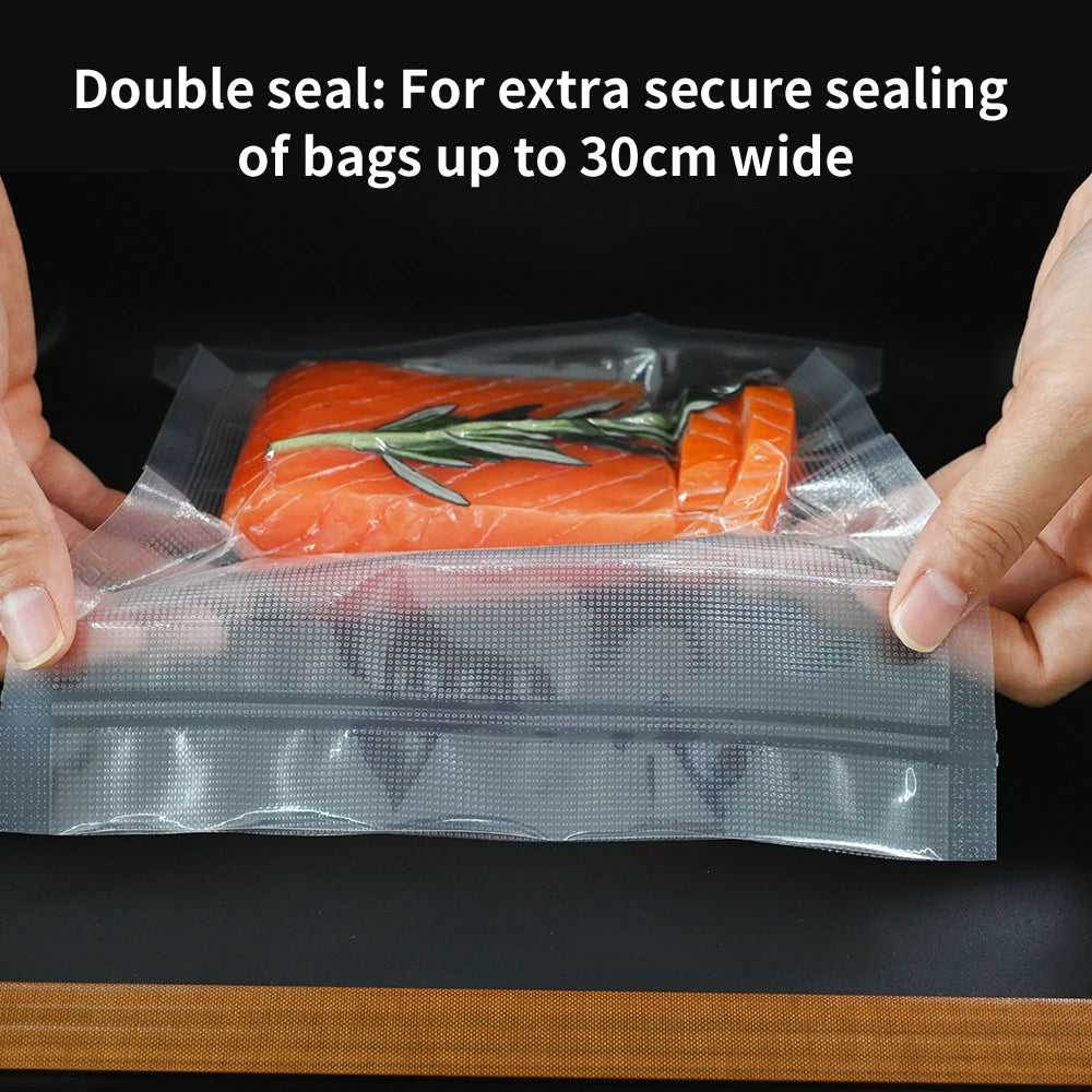 Professional Food Vacuum Packer 95KPa Automatic Sealer Double Seams Dry Moist Built-in Cutter Home Fresh Storage Appliances
