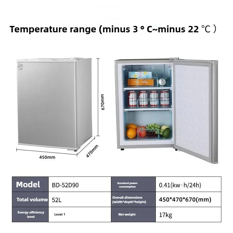 Mini Refrigerator for Office Bar Rental Room Dormitory Refrigerator Freezer Dual-use Home Energy Saving Electric Refrigerator