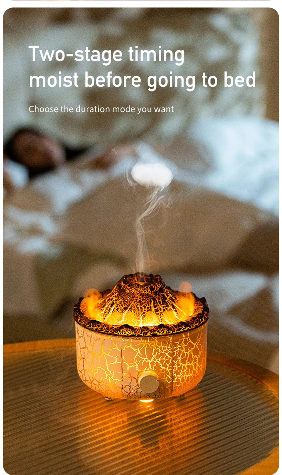 Volcano Aromatherapy Diffuser Smoke Ring Ultrasonic Air Humidifier with Flame Lamp Remote Control Essential Oil Aroma Diffuser