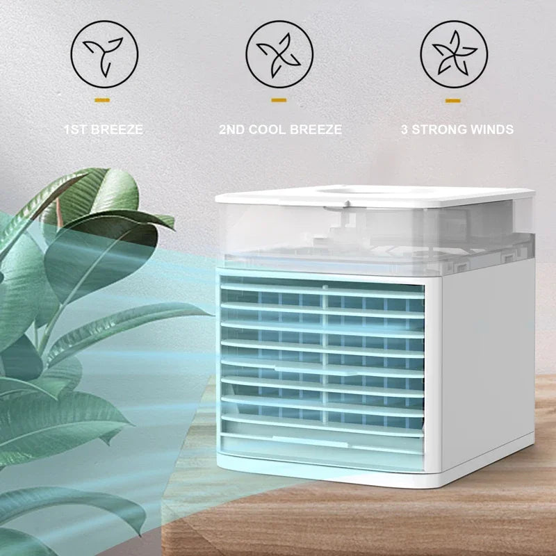 Newly Upgraded Portable Air Conditioner USB Refrigeration Fan with Ultraviolet Germicidal Lamp Desktop Car Air Cooler Hot Sale