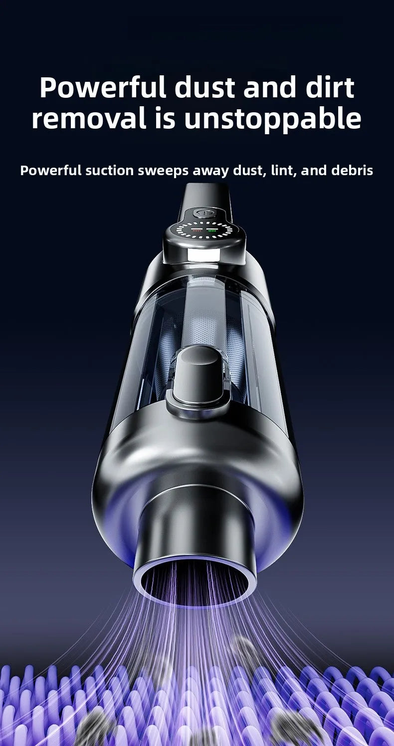 Household/Car Portable 17000pa Large Suction Vacuum Cleaner, High-Power Convenient Handheld Car Vacuum Cleaner