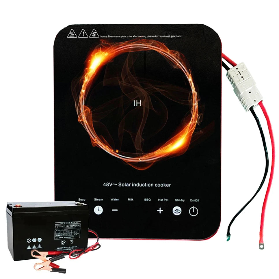 In Stock DC 24V/48V Electric Induction Cooker Photovoltaic Solar Energy Power Bank DC Induction Cooker
