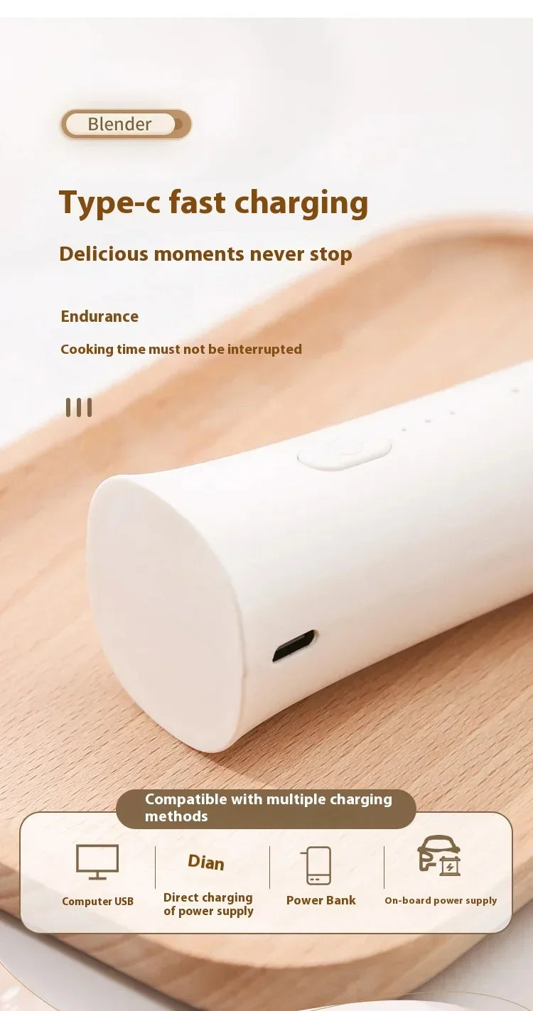 1ps Hot Selling Household Kitchen Small and Convenient Egg Beater Handheld Electric Charging Model Milk Frother Coffee Stirrer