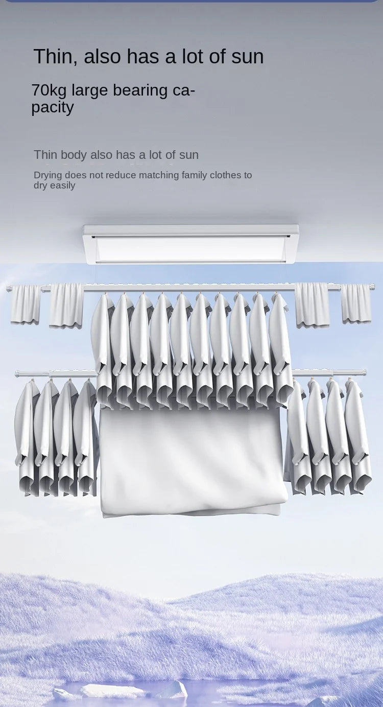 Smart Automatic Ceiling-Mounted Intelligent Lift Electric Laundry Dryer Supply Foldable Clothes Drying Rack for Balcony
