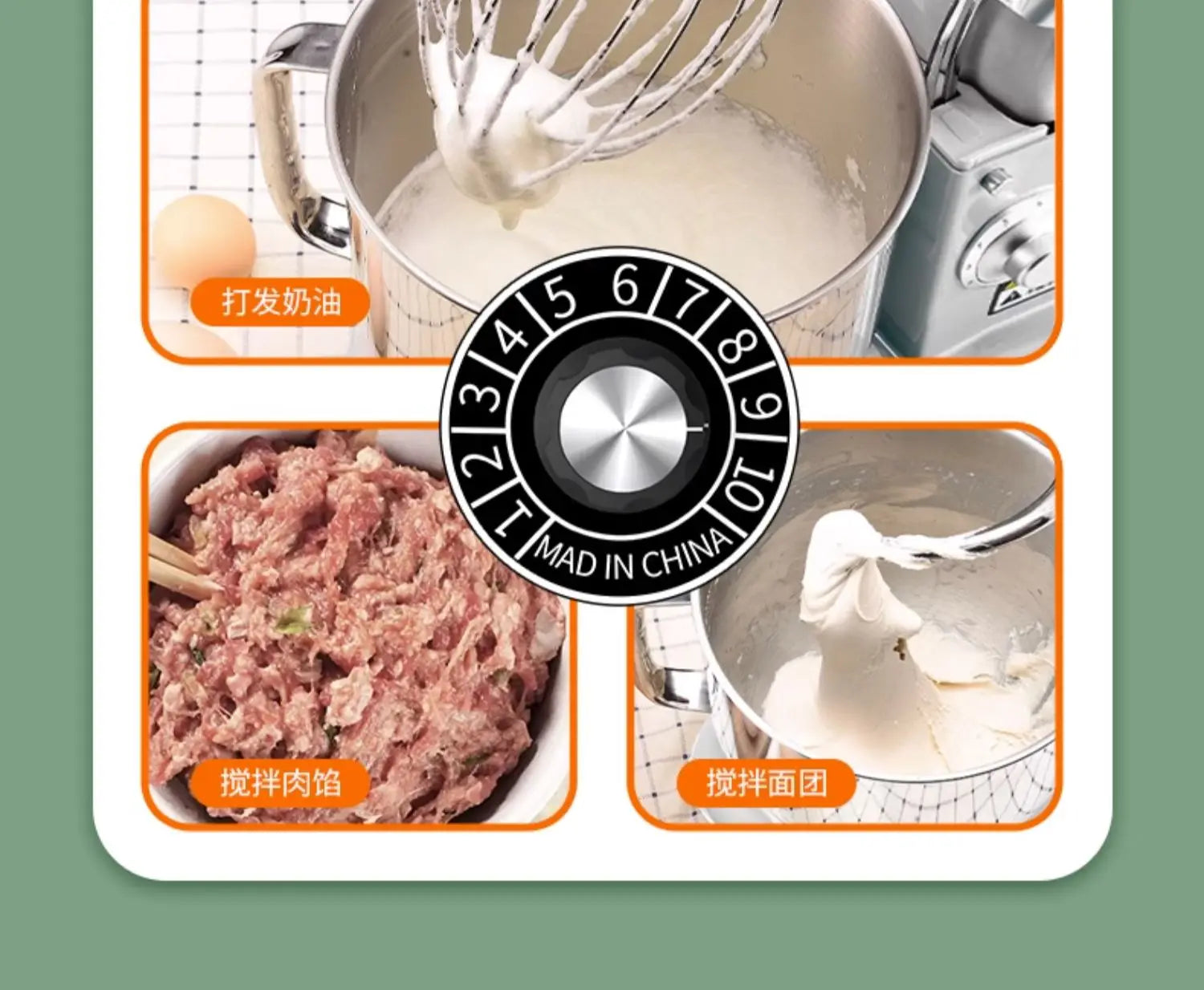 Commercial 7L Stand Mixer - Full-Automatic Multi-Functional (Milk Mixing, Egg Beating, Dough Kneading, Cream Whipping)
