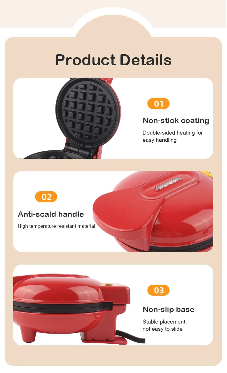 110V/220V Multifunctional Waffle cake maker Non-stick Skillet Mini Omelette Egg burger maker Donut Baker Double-side heating