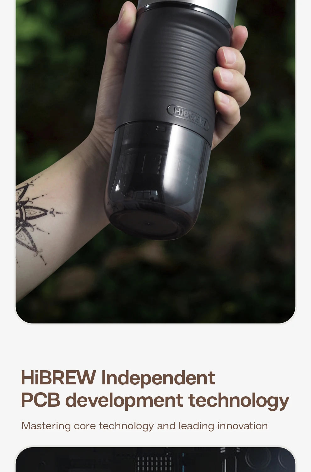 HiBREW Portable Coffee Machine Expresso Coffee Maker Fit Nexpresso Capsule Coffee Powder for Car Camping & Home Heat Water H4A