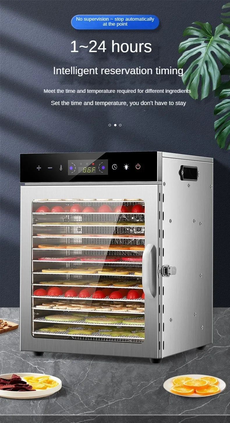 6/8/12/18 Layers Home Fruit Air Dryer Vegetable Snacks Meat Medicinal Materials Fruit Smart and Commercial Food Dehydrator