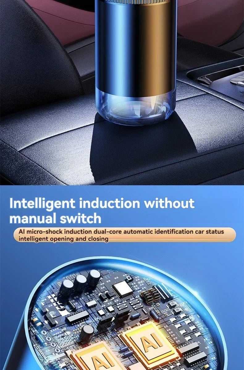 Smart Car Aroma Diffuser Rechargeable Air Freshener Auto On Off 5 Modes Starry Sky Ambient Light USB Car Purifier Humidifier
