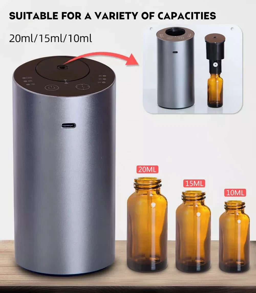 Car Fragrance Diffuser Professional Aroma Diffuser for Car Air Freshener Electric Smell for Home Rechargeable Waterless Diffuser