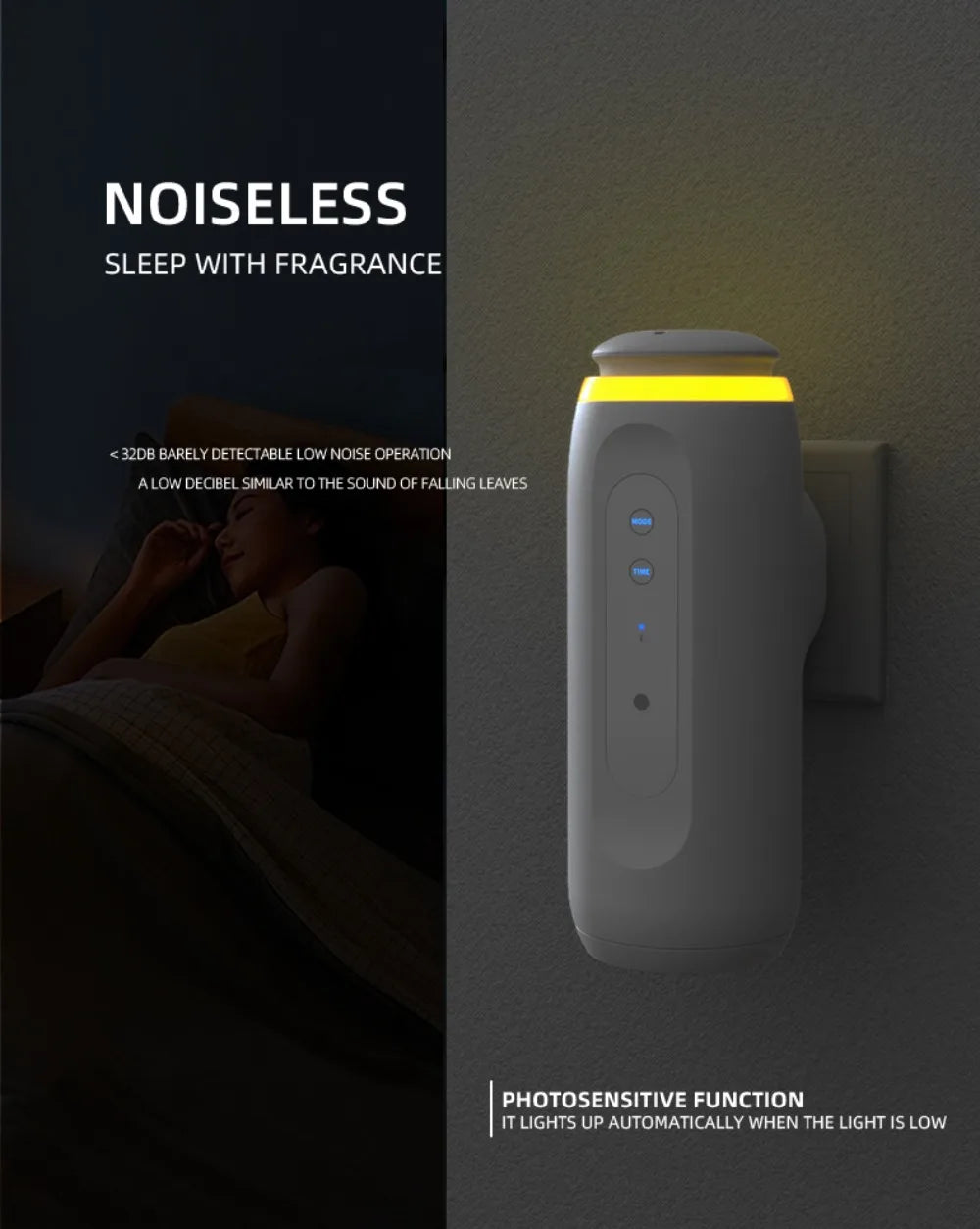 Waterless Essential Oil Diffuser Wall Plug Aroma Oil Diffuser Cool Mist Electric Scent Machine Smart Bluetooth Control For Home