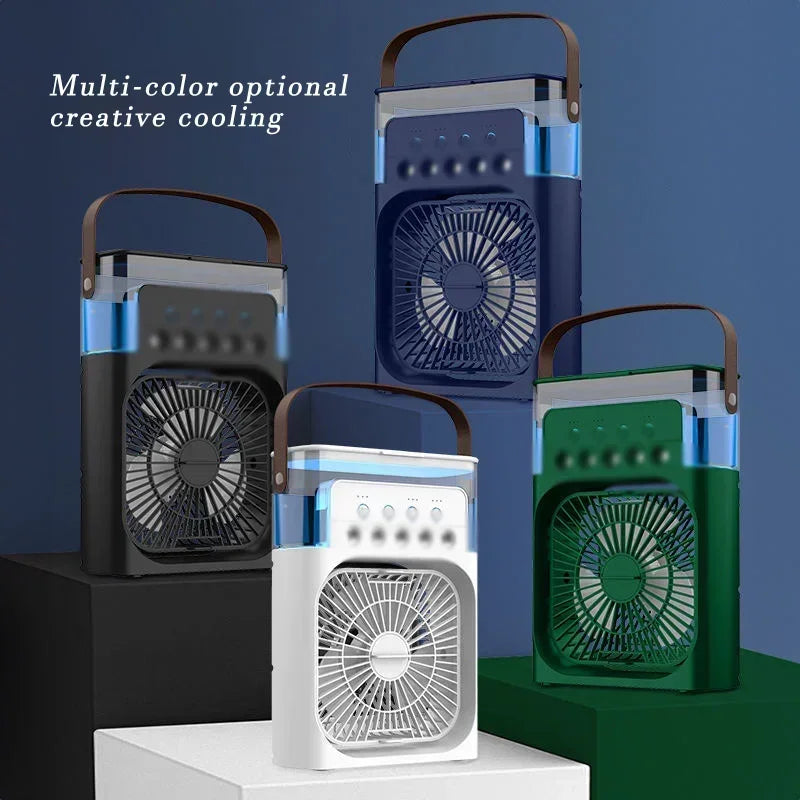 Lenovo 5 Holes Air Conditioner Fan USB Air Cooler Humidifier Water Portable Mist Spray LED Night Light Desktop Cooling Fan 2026